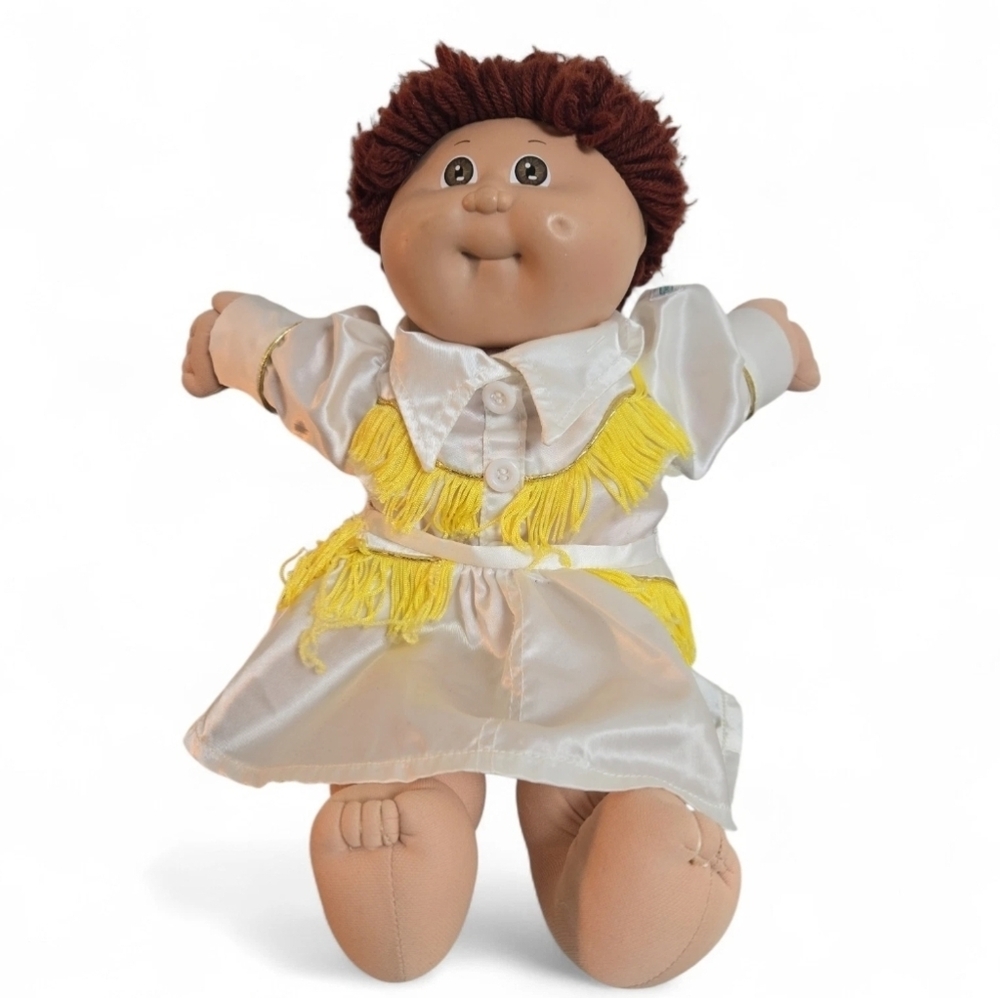 Western Cabbage Patch Kids Doll Auburn Hair Brown Hazel Eyes Dimple 1978 CPK Vtg